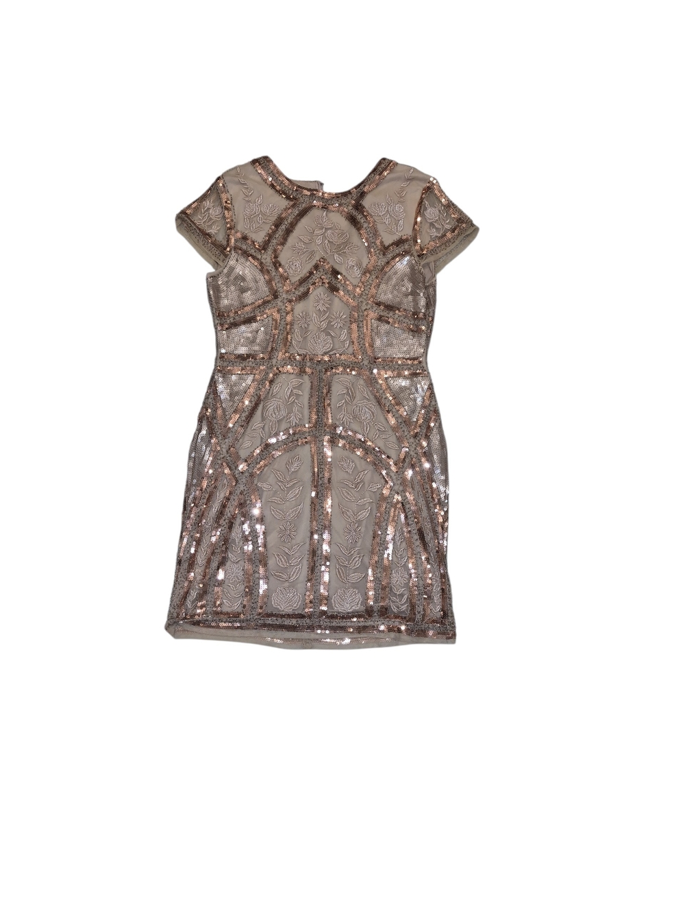 Lulu's Spread Your Shine Rose Gold Metallic Sequin Mini Dress